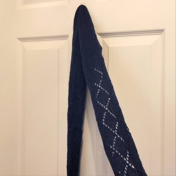 American Eagle Outfitters Dark Blue Navy Knit Patterned Sequin Scarf - Picture 1 of 3